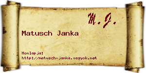 Matusch Janka névjegykártya